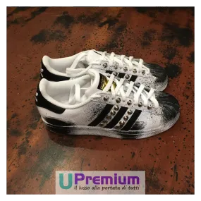 Adidas Superstar Vintage Sfumate Nero Borchie Argento [Prodotto Customizzato]