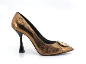 DIVINE FOLLIE Décolleté Lamè Tacco Bronzo 2070