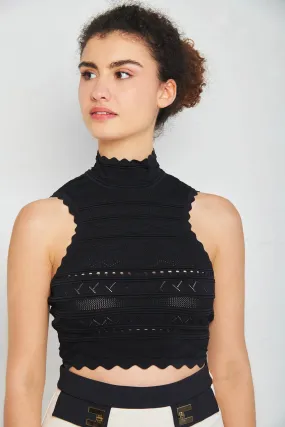 ELISABETTA FRANCHI Top con collo alto crochet