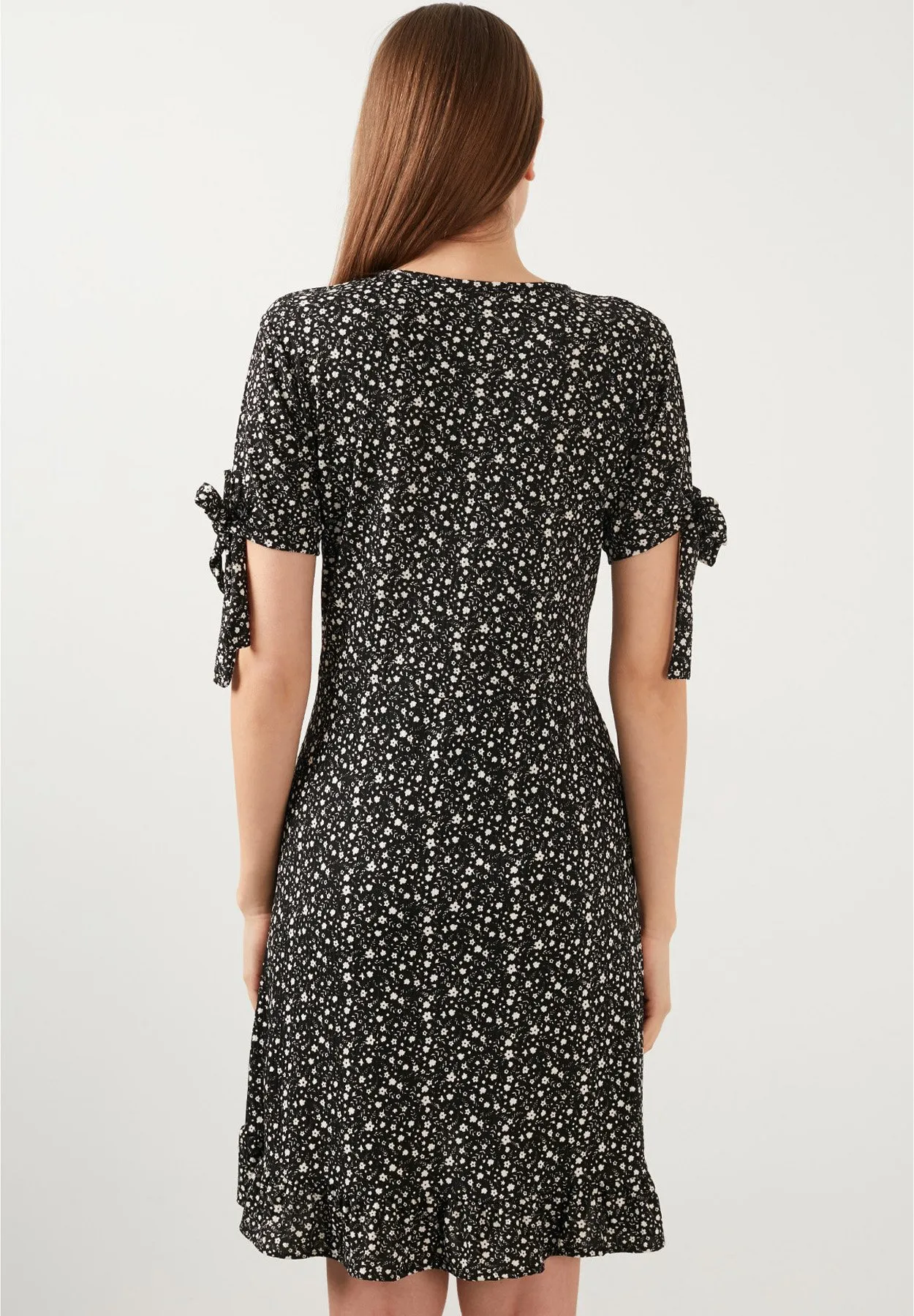 FLORAL V NECK RUFFLE DETAIL MINI  - Vestito estivo