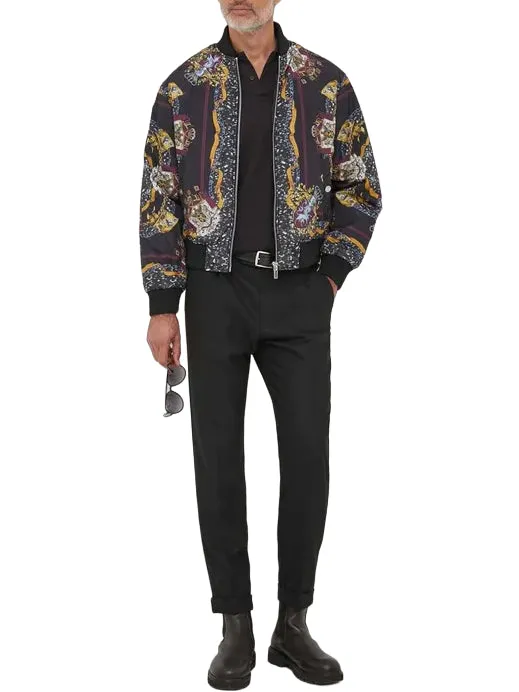 Just Cavalli giubbino bomber imbottito in fantasia multicolor nero