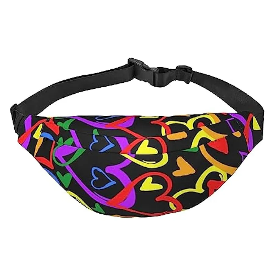Marsupio grande con motivo avocado stampato, borsa a tracolla per attività all’aperto, ciclismo, viaggi, escursionismo, Rosa ros