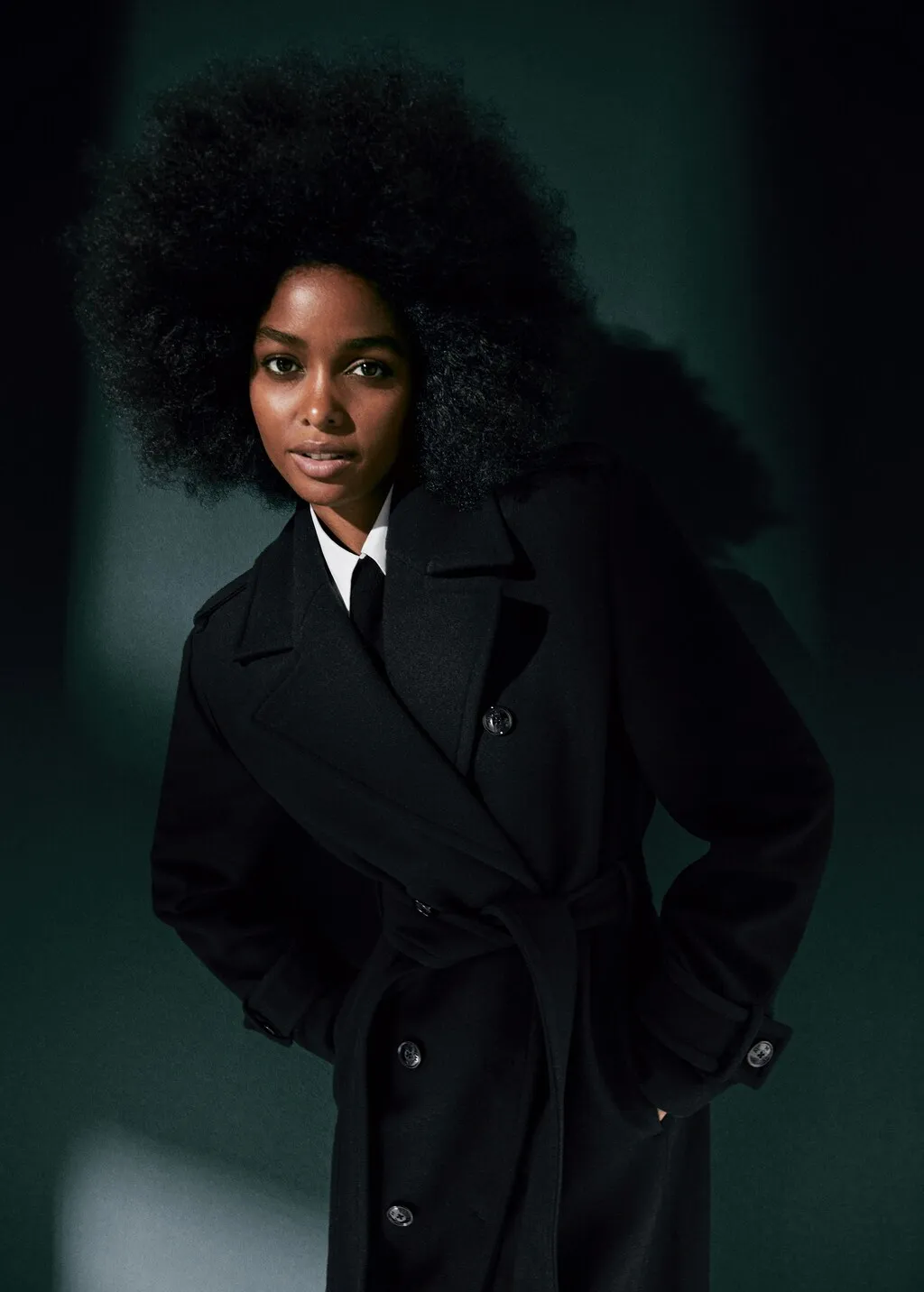 Trench lana vergine oversize