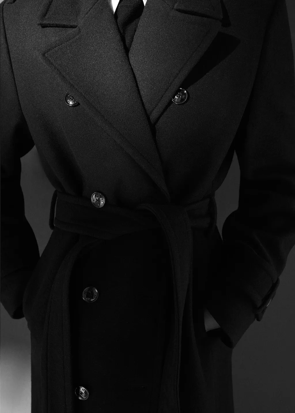 Trench lana vergine oversize