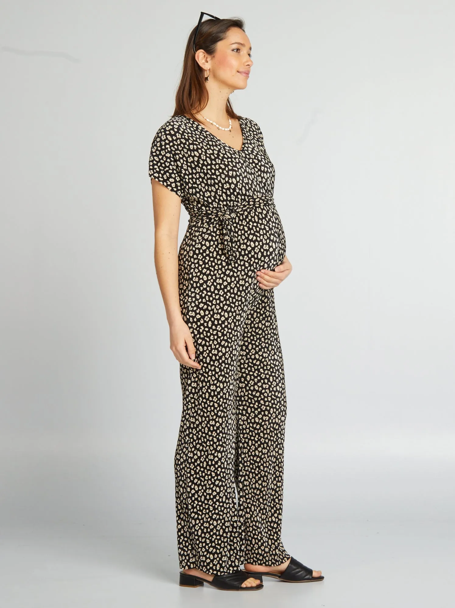 Tuta premaman in maglia plissettata - Verde
